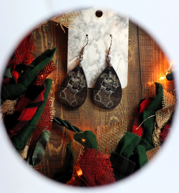 1.8 Inch Christmas Stocking Earrings