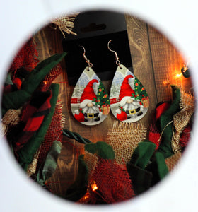 1.8 Inch Santa Gnome Earrings