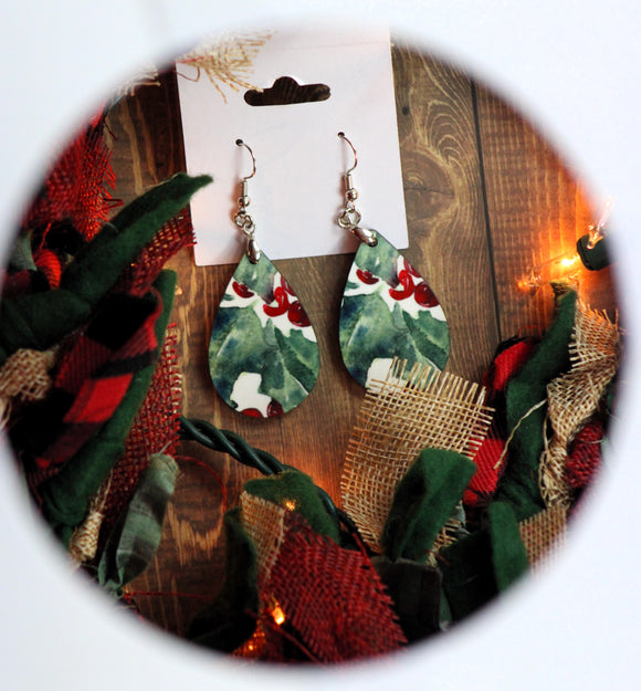 1.6 inch Holly Berry Earrings