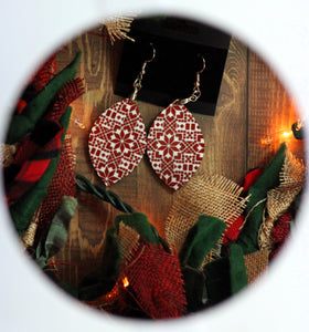 1.8 Inch Red Design Earrings