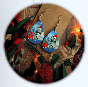 1.6 inch Snowman Earrings