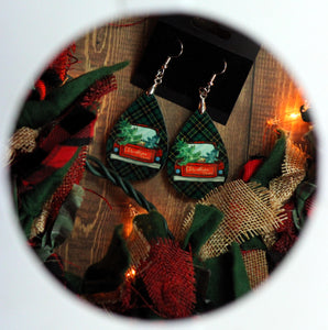 1.8 Inch Christmas Truck Earrings