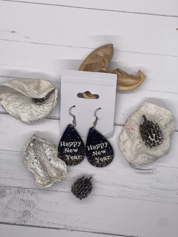 1.8 Inch Happy New Year Earrings