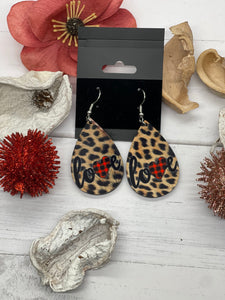 1.8 Inch Leopard with Love Earrings