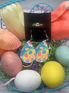 1.6 inch multicolored Easter egg earrings