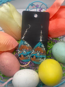 2 in Easter bunny, egg and truck earrings