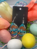 1.6 in Easter bunny, egg and truck earrings