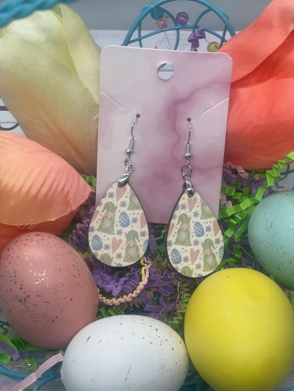 1.6 in Easter gnome egg earrings