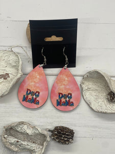 1.8 Inch Pink Dog Mama Earrings