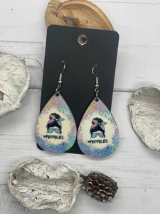 2 inch #momlife multicolored earrings