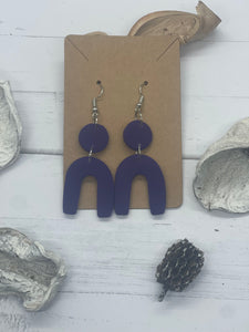 Purple Clay Earrings