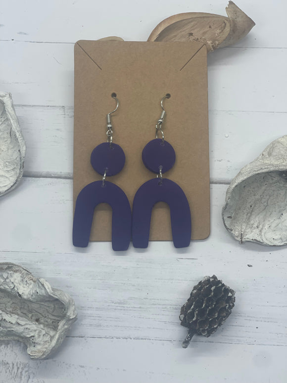 Purple Clay Earrings