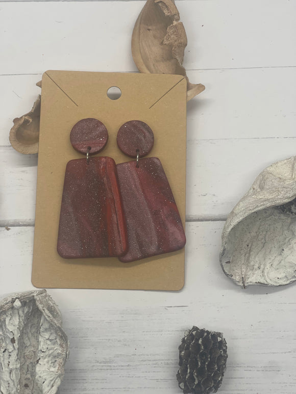 Red Shimmer Clay Earrings