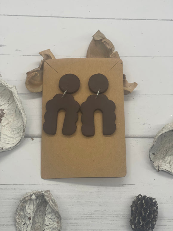 Brown Clay Earrings