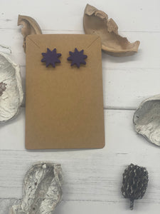 Purple Stars Stud Clay Earrings