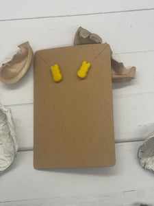 Yellow Peep Bunny Stud Clay Earrings