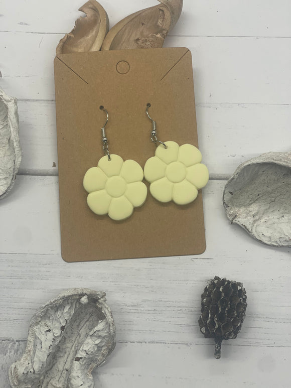 Yellow Flower Clay Earrings