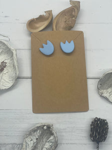 Blue Tulip Stud Clay Earrings