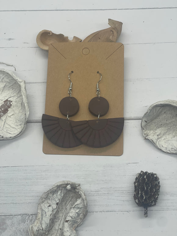 Brown Clay Earrings