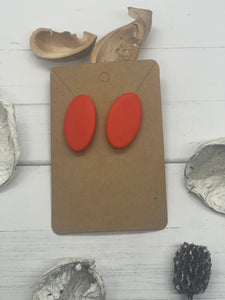 Red Stud Clay Earrings