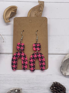 Black and Pink Clay Earrings