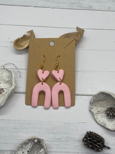 Light pink clay earrings