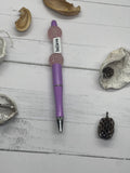 Purple beaded pen with Always Believe bead