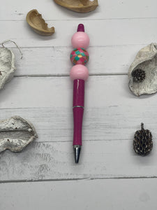 Pink mermaid bead pen