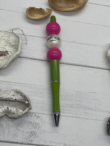 Green Happy hour beaded pen