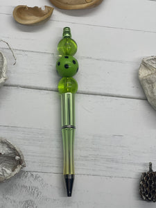 Green Beaded Pen with Black Ink