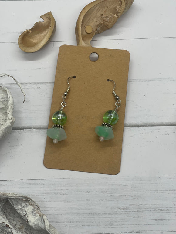 Green beaded earrings