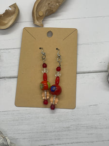 Red beaded earrings