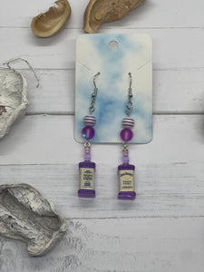 Jack Daniel Purple Beaded Earrings