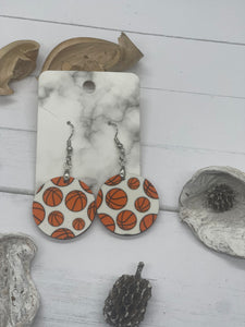 1 Inch Round Basketball earrings