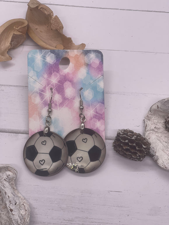 Soccer ball earrings