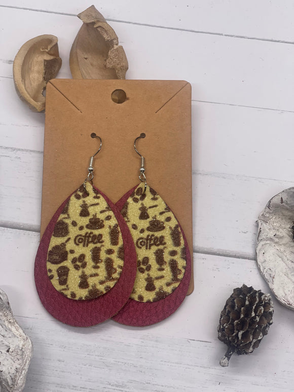 Coffee glitter earrings