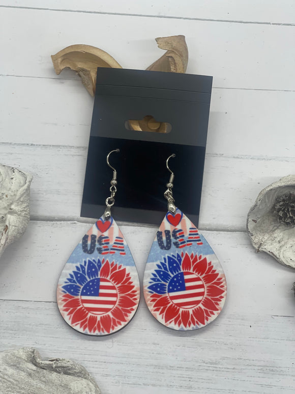 2 Inch USA Earrings