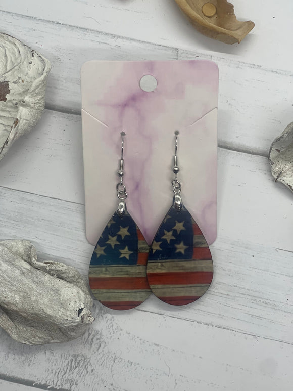 2 Inch Flag Earrings