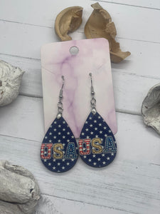 1.6 Inch USA Earrings