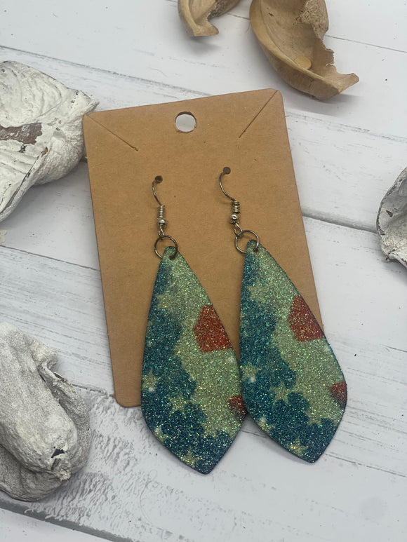 Flag glitter earrings