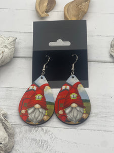 1.6 Inch Firehouse Gnome Earrings