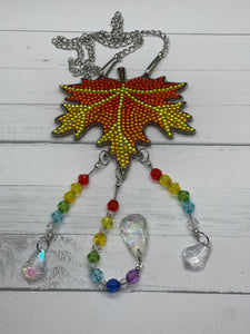 Leaf Fall Diamond Keychain/Suncatcher