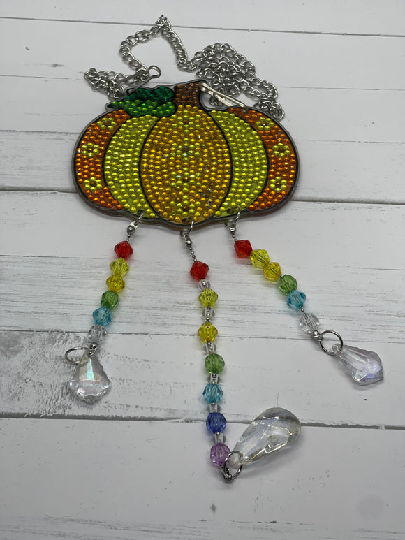 Pumpkin Fall Diamond Keychain/Suncatcher