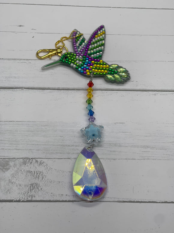 Hummingbird Diamond Keychain/Suncatcher