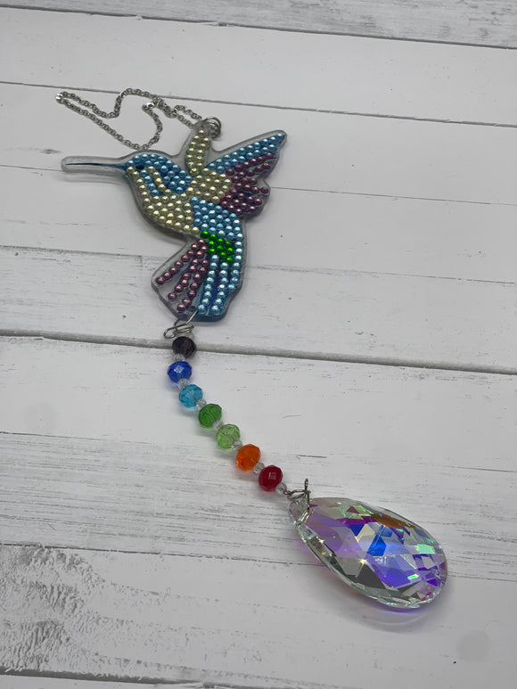 Hummingbird Diamond Keychain/Suncatcher