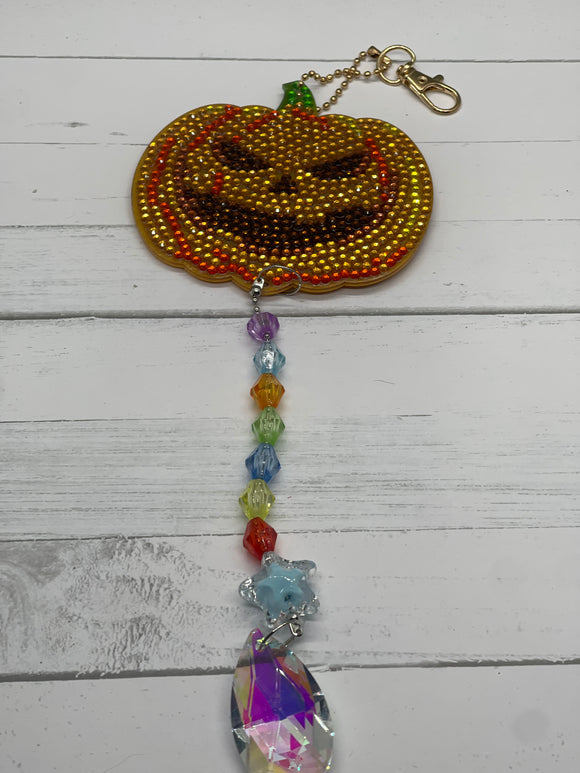 Pumpkin Halloween Diamond Keychain/Suncatcher