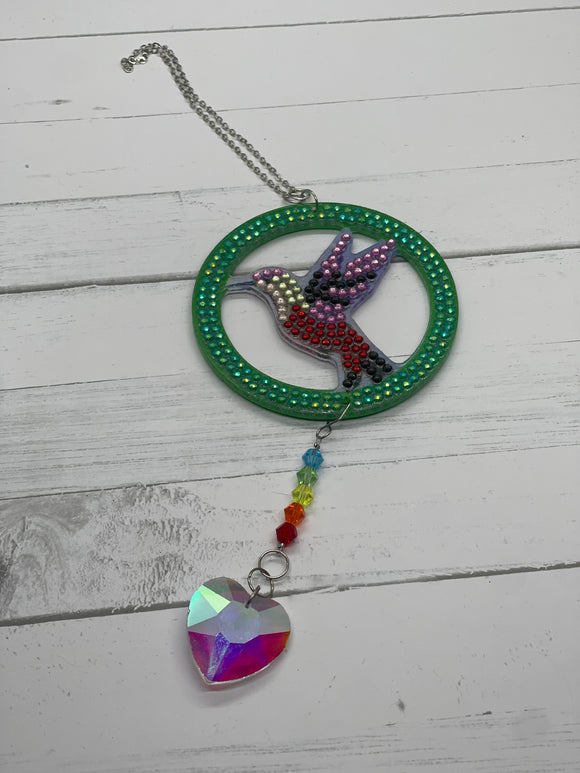 Hummingbird Diamond Keychain/Suncatcher