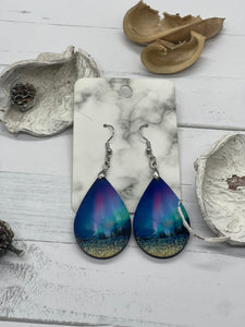 2 inch northern lights earrings