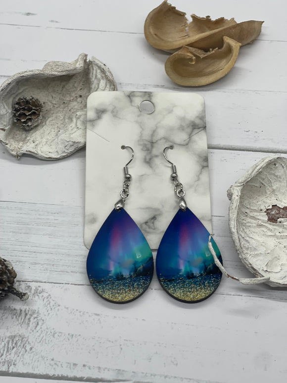 1.8 inch northern lights earrings