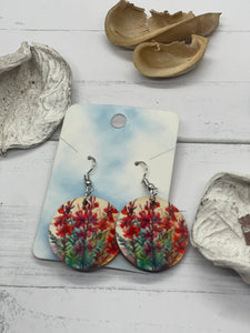 1 Inch Round Fireweed Earrings